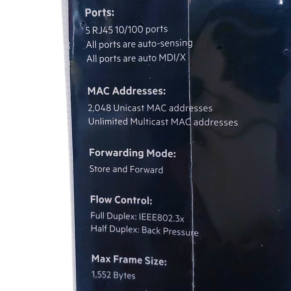 Belkin 5-Port 10/100 Mbps Wired Network Ethernet Switch F4G0500 New Sealed - Picture 9 of 12